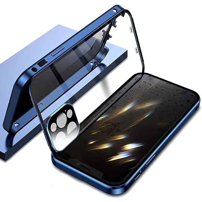 Luxury Apple iPhone Case, MagSafe Compatible, Camera Lens and Screen Protection, Ultra Thin, Shockproof, Magnetic, Full All Around Protection, Privacy Glass Snap Case