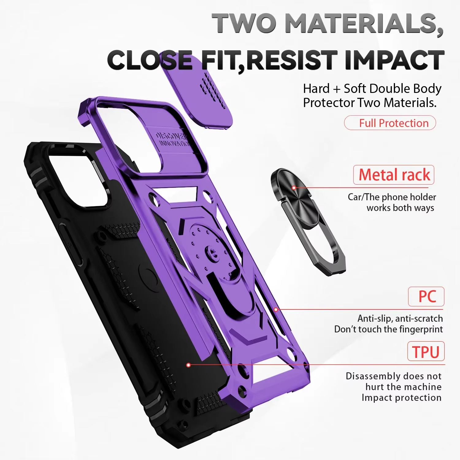 Robust Apple iPhone Case, MagSafe Compatible, Camera Lens and Screen Protection, Ultra Thin, Shockproof, Magnetic, Full All Around Protection, 360 Ring Car Mount Cover