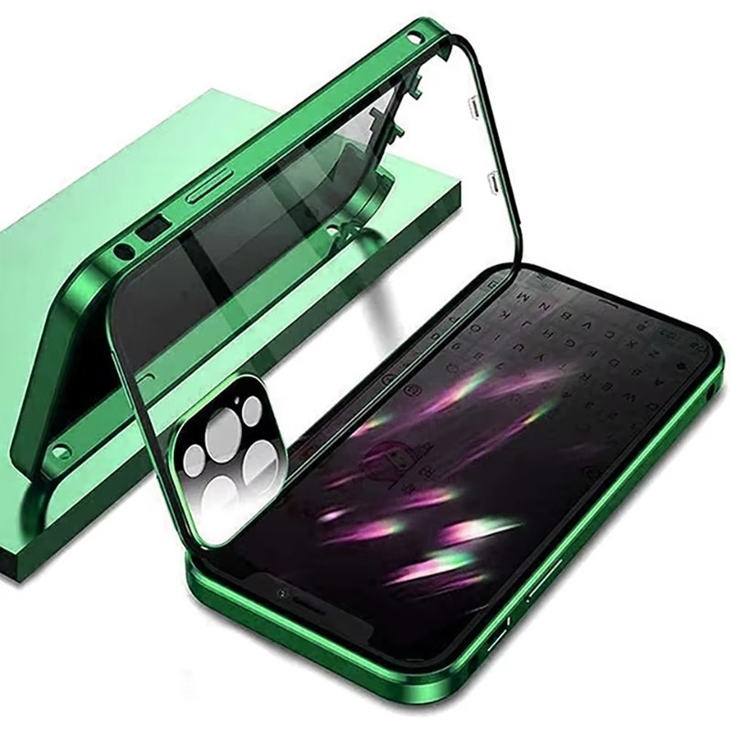 Luxury Apple iPhone Case, MagSafe Compatible, Camera Lens and Screen Protection, Ultra Thin, Shockproof, Magnetic, Full All Around Protection, Privacy Glass Snap Case