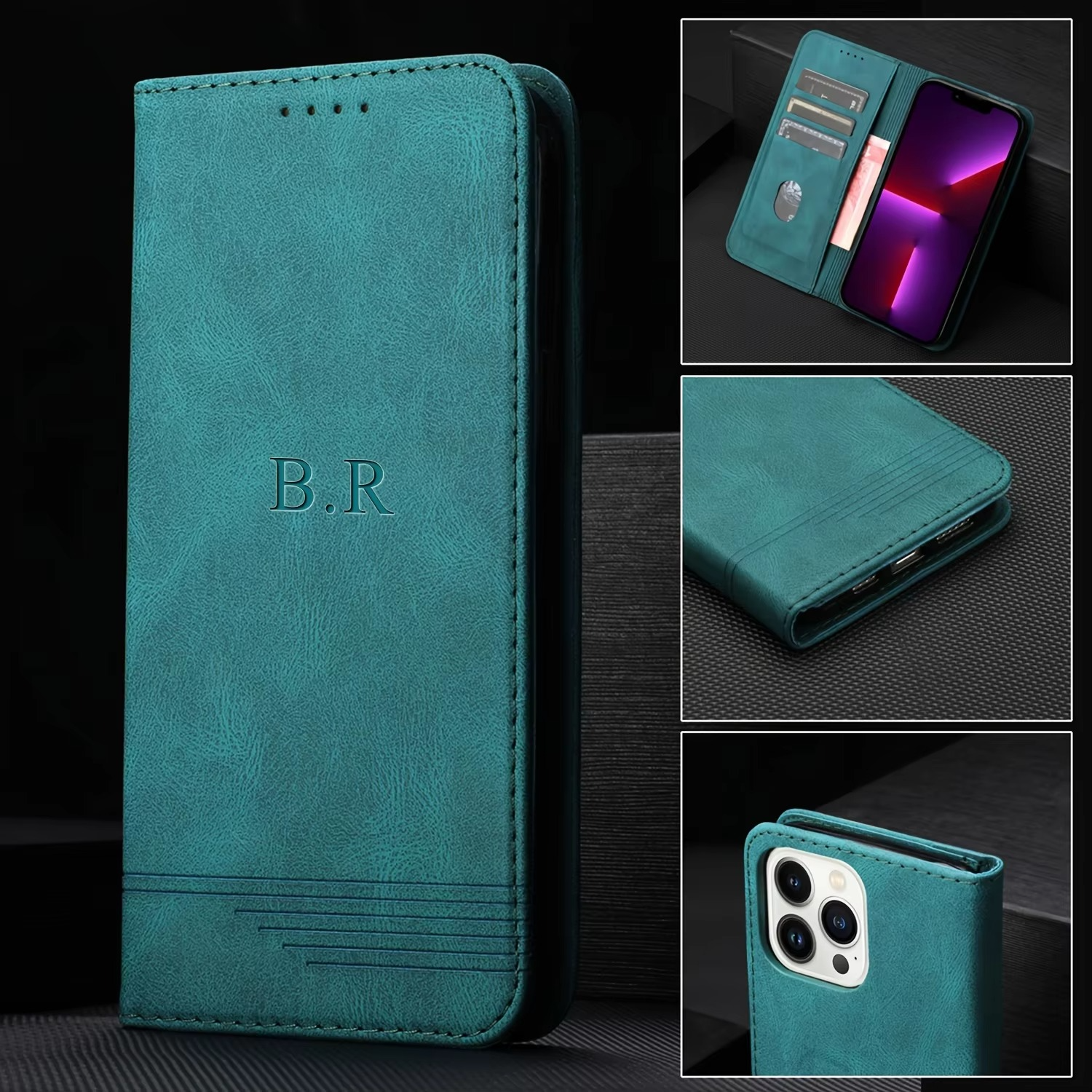 Luxury Apple iPhone Case, MagSafe Compatible, Camera Lens and Screen Protection, Ultra Thin, Shockproof, Magnetic, Full All Around Protection, Personalized Leather Wallet Cover