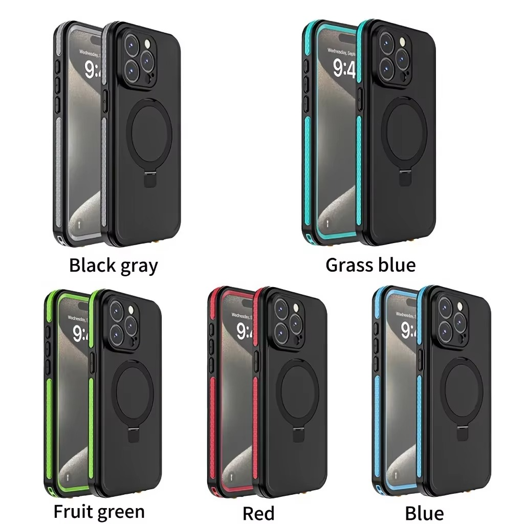Robust Apple iPhone Case, MagSafe Compatible, Camera Lens and Screen Protection, Ultra Thin, Shockproof, Magnetic, Full All Around Protection, IP68 Waterproof Sports Cover