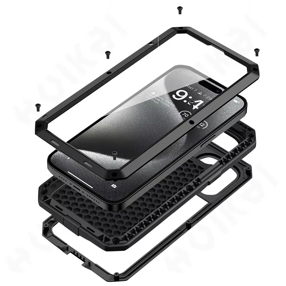 Premium Apple iPhone Case, MagSafe Compatible, Camera Lens and Screen Protection, Ultra Thin, Shockproof, Magnetic, Full All Around Protection, Full Metal Protective Case