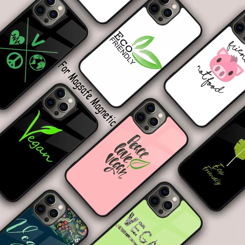 Premium Apple iPhone Case, MagSafe Compatible, Camera Lens and Screen Protection, Ultra Thin, Shockproof, Magnetic, Full All Around Protection, Eco Vegan Magnetic Cover