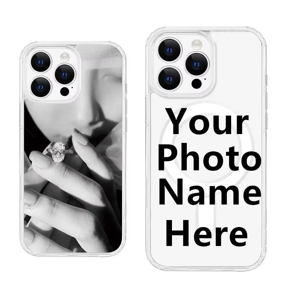 Premium Apple iPhone Case, MagSafe Compatible, Camera Lens and Screen Protection, Ultra Thin, Shockproof, Magnetic, Full All Around Protection, Custom Photo Text Cover