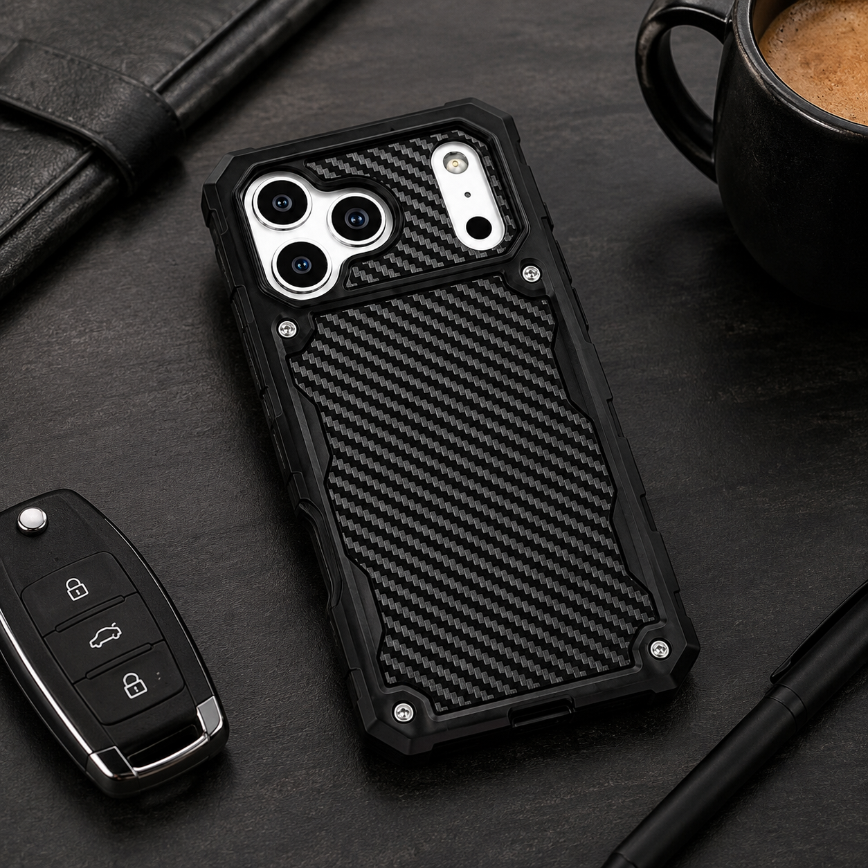 Premium iPhone Case Heavy Duty MagSafe Compatible Protective Cover Shockproof Military Grade Drop Protection Scratch Resistant Full Coverage