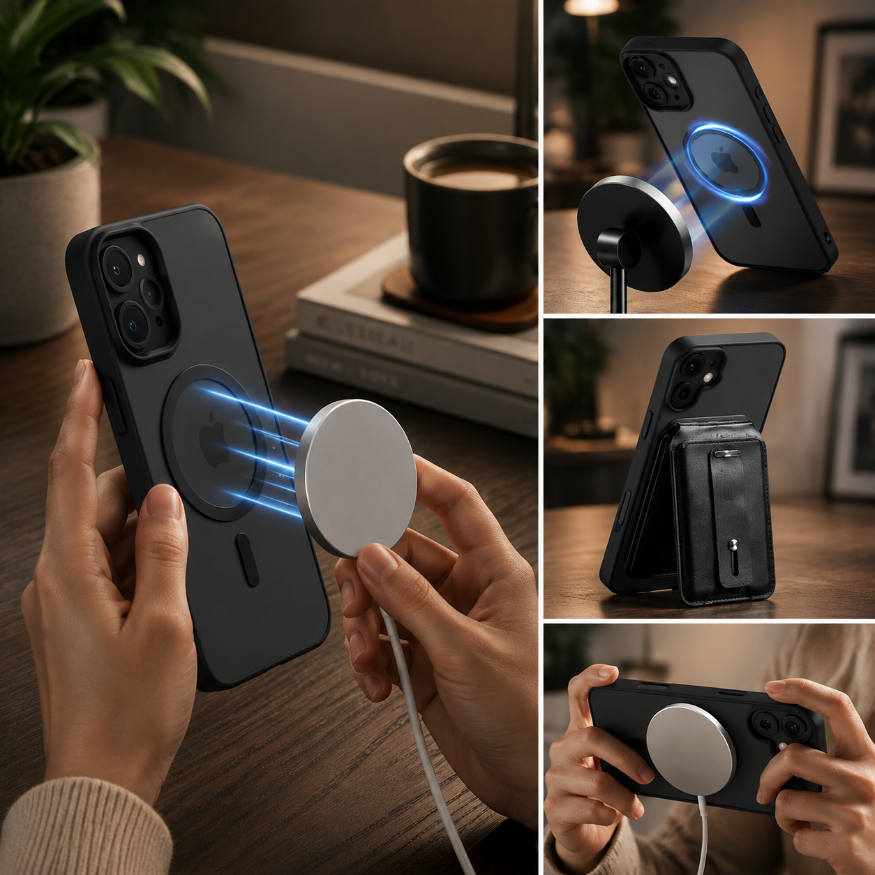 Premium iPhone Case Magnetic Armor Shockproof Cover MagSafe Compatible Matte Translucent Protective Case Wireless Charging Slim Full Coverage Design
