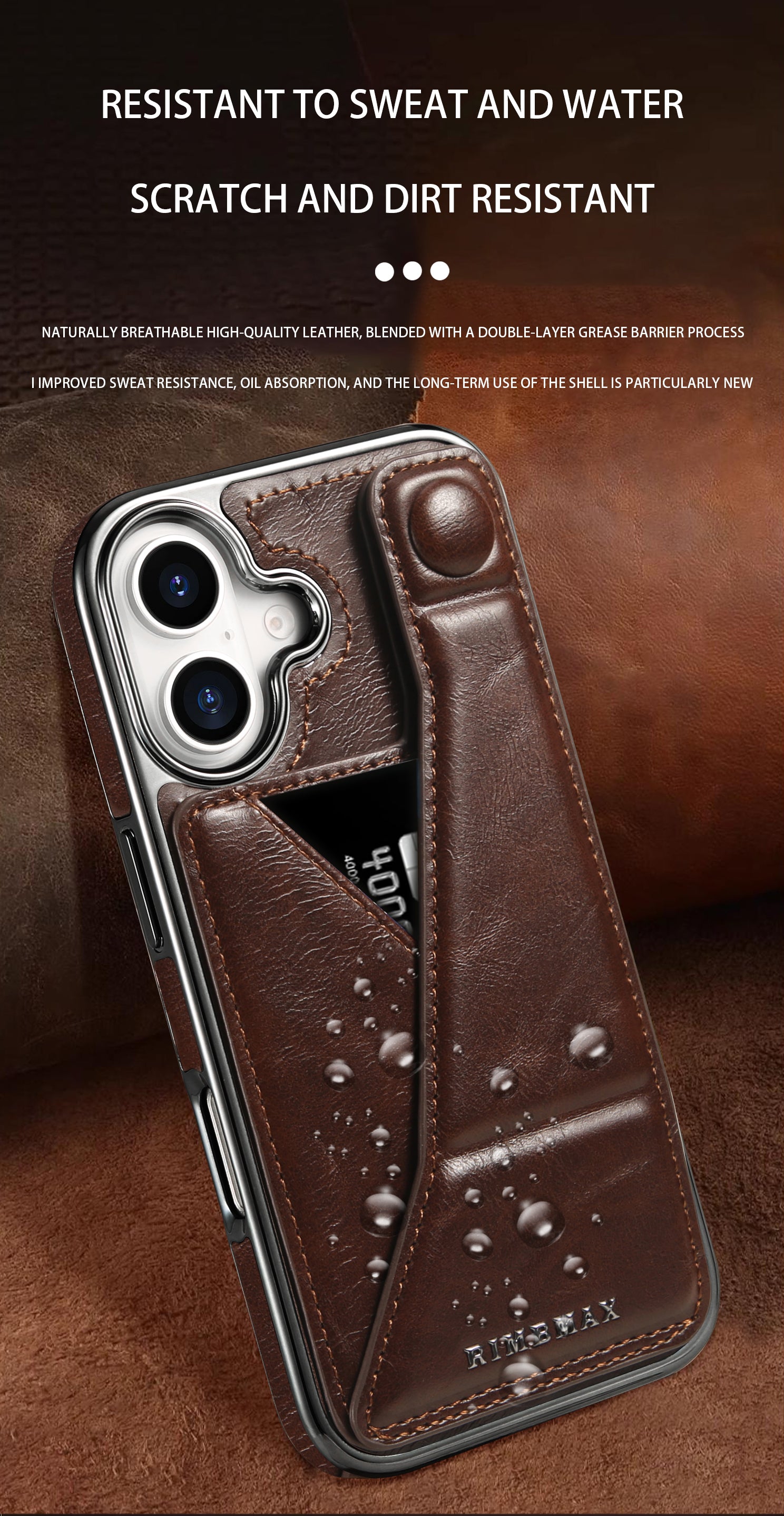 Luxury Electroplated Leather iPhone Case – Stand Card Holder, Premium Anti-Fall Protection, Stylish Design, and Durable Cover for Ultimate Convenience