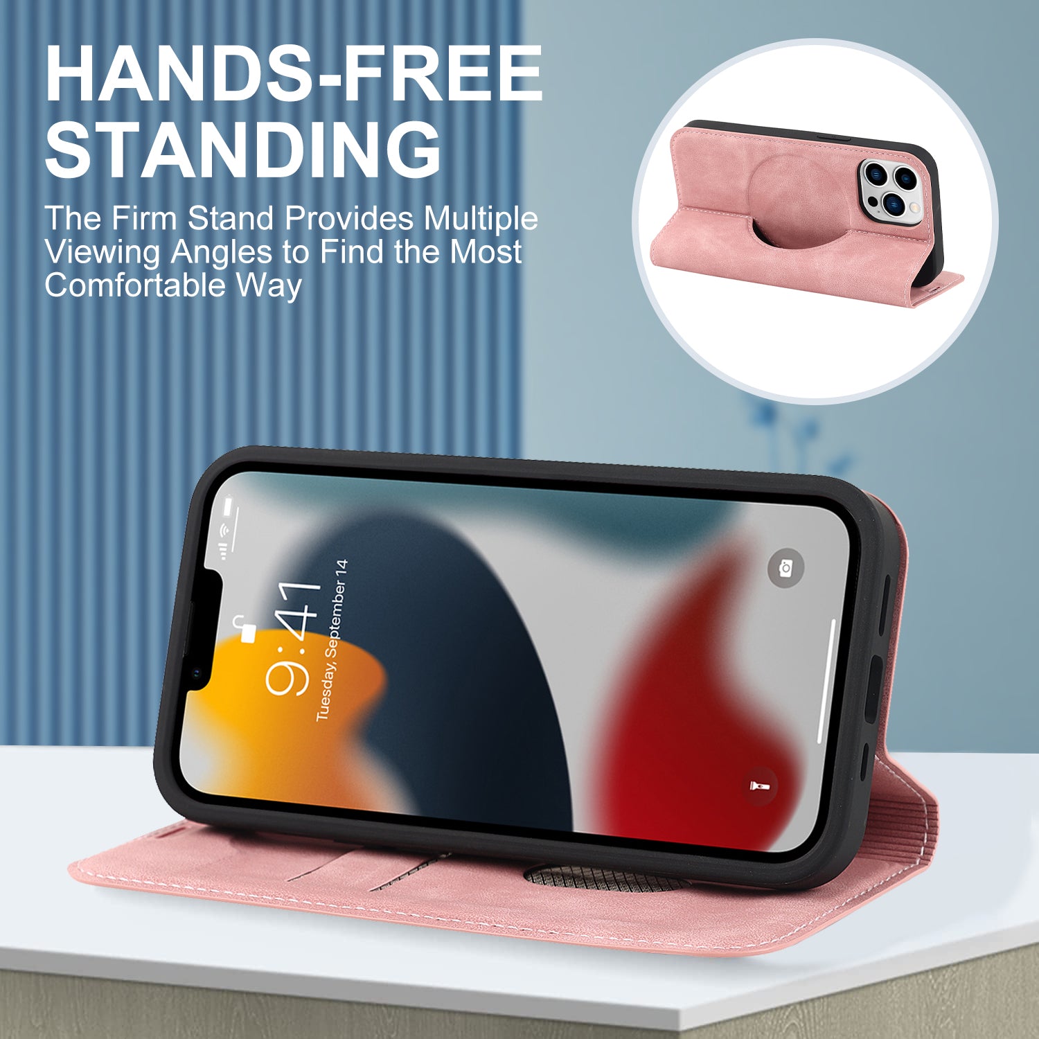 Luxury Magnetic Leather Wallet iPhone Case – MagSafe Wireless Charging, Card Slot, Stand Feature, Premium Protection, Stylish & Durable Cover