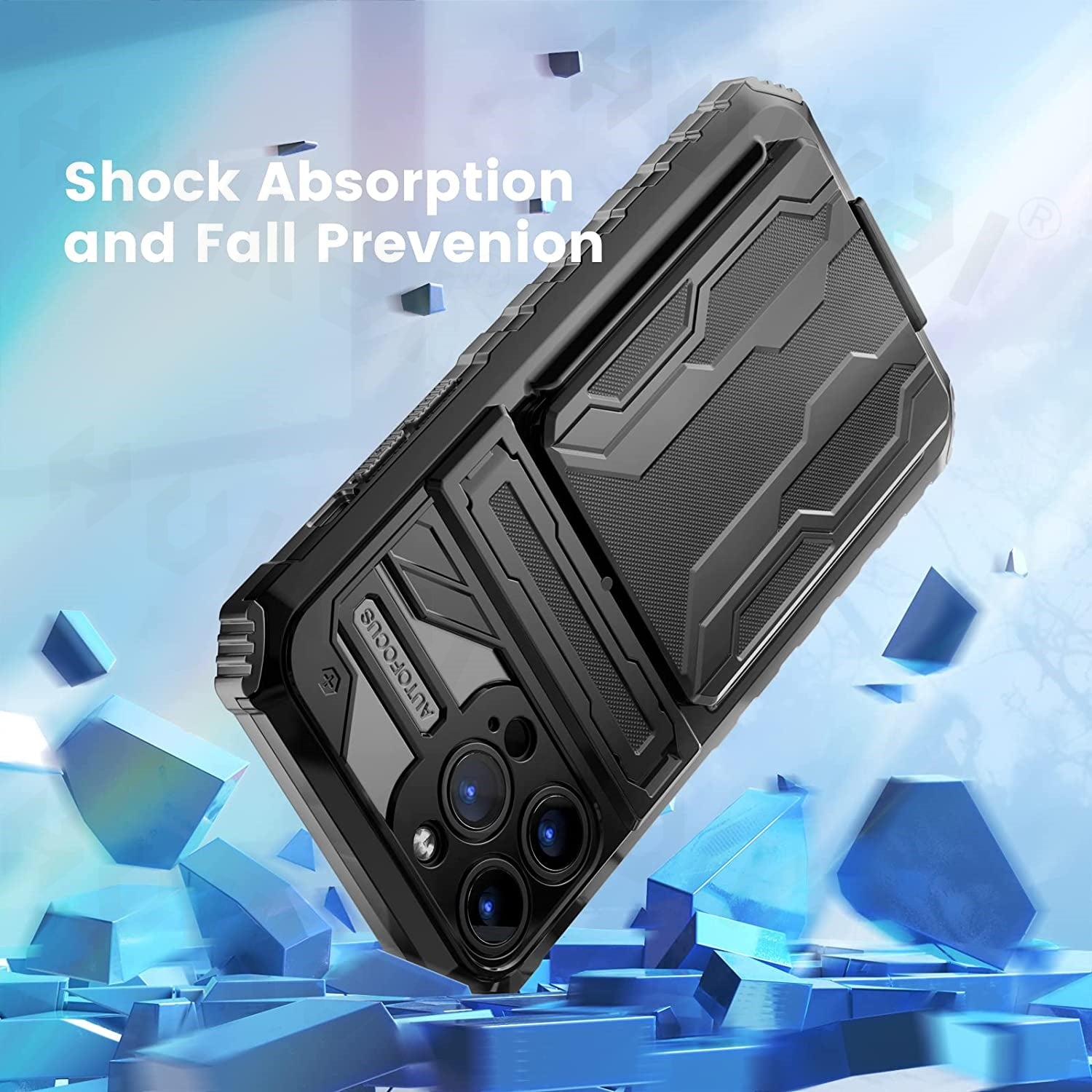 Shockproof Card Holder iPhone Case – Kickstand, Camera Protection, Durable Cover for iPhone Models