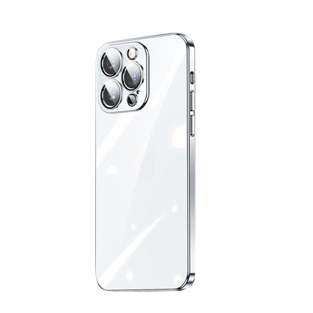 Luxury Plating Transparent Silicone Case – High Quality, Shockproof, Ultra Slim, HD Lens Protection, Durable Soft Cover,