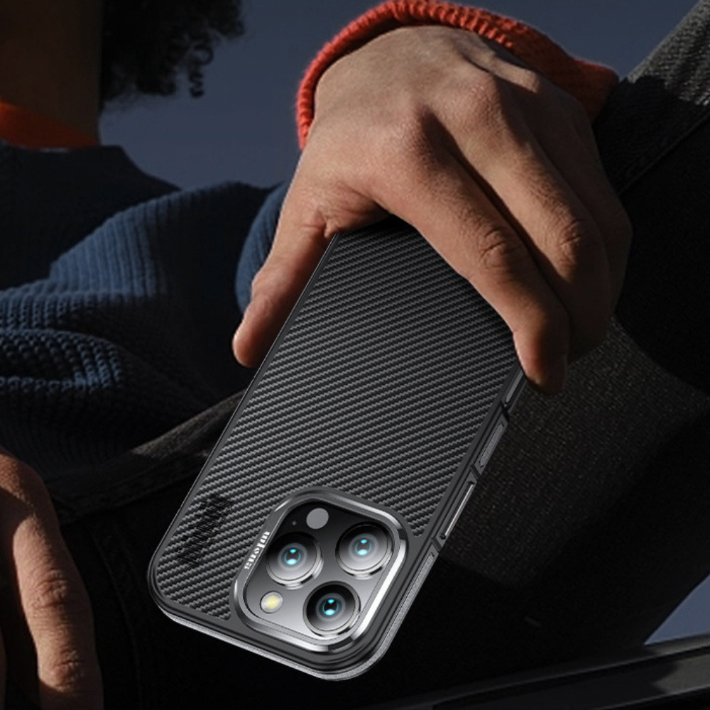 Premium 100% Aramid Fiber Kevlar iPhone Case – 600D Lightweight Compatible Ultra-Thin Protective Cover for iPhone Models