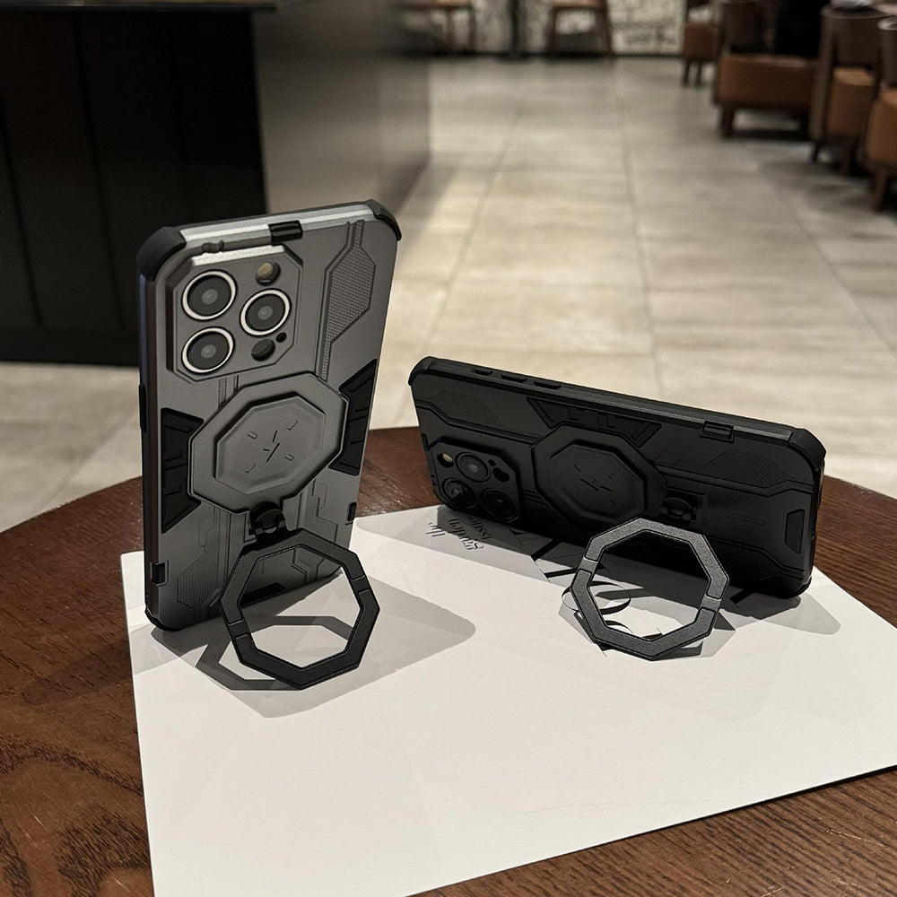 KEYSION MagSafe Shockproof iPhone Case – Ring Stand with Camera Protection, Durable Phone Cover for iPhone Models