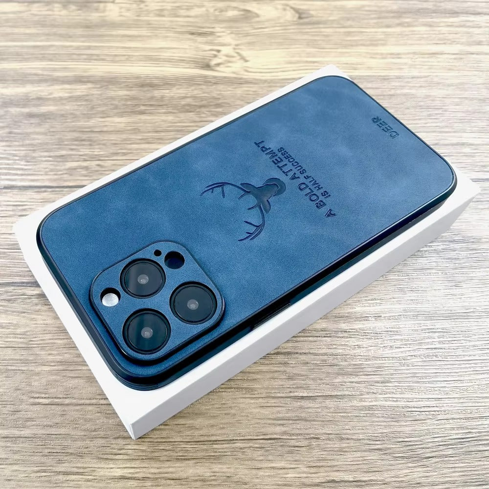 Premium Fashion Cloth iPhone Case – Built-in Magnetic Iron, Deer & Cat Design Durable Protective Shell | Case for iPhone