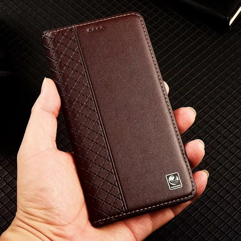 Luxury Nappa Real Leather iPhone Case – Business Wallet Flip Cover, Stylish & Durable Protection | Case for iPhone