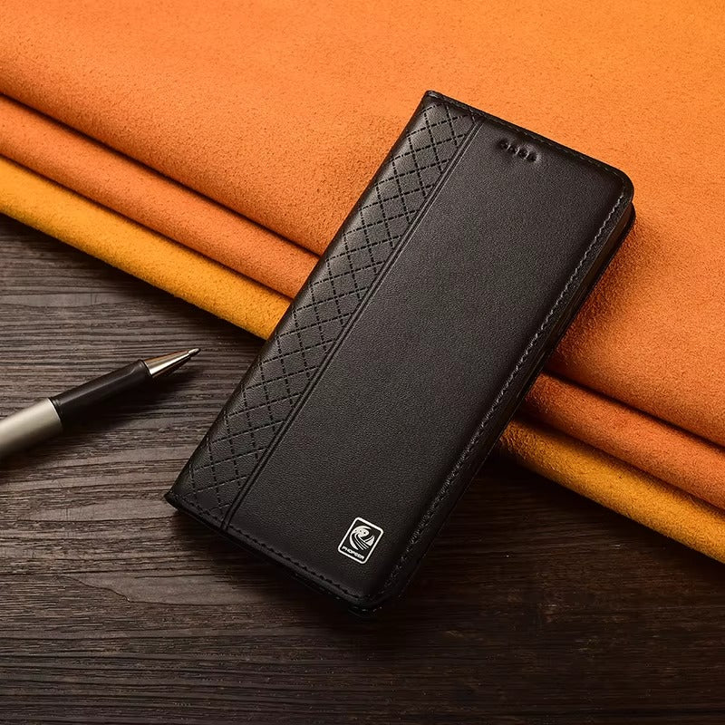 Luxury Nappa Real Leather iPhone Case – Business Wallet Flip Cover, Stylish & Durable Protection | Case for iPhone