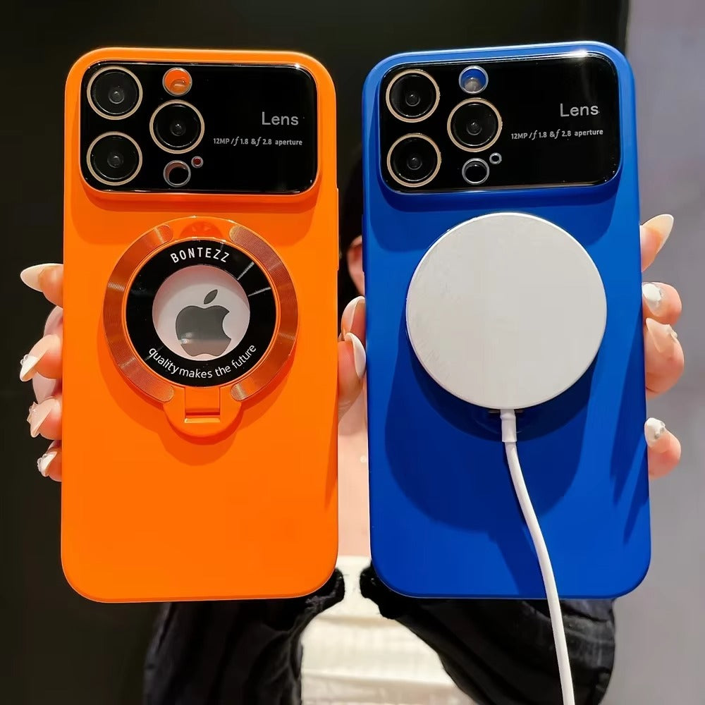 High Quality Apple iPhone Case MagSafe Compatible, Camera Lens & Screen Protection, Cover with PC Shell & Stand Bracket