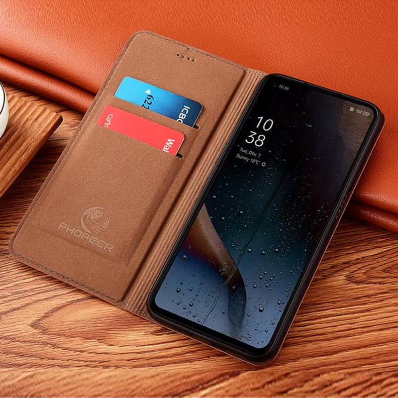 Luxury Nappa Real Leather iPhone Case – Business Wallet Flip Cover, Stylish & Durable Protection | Case for iPhone