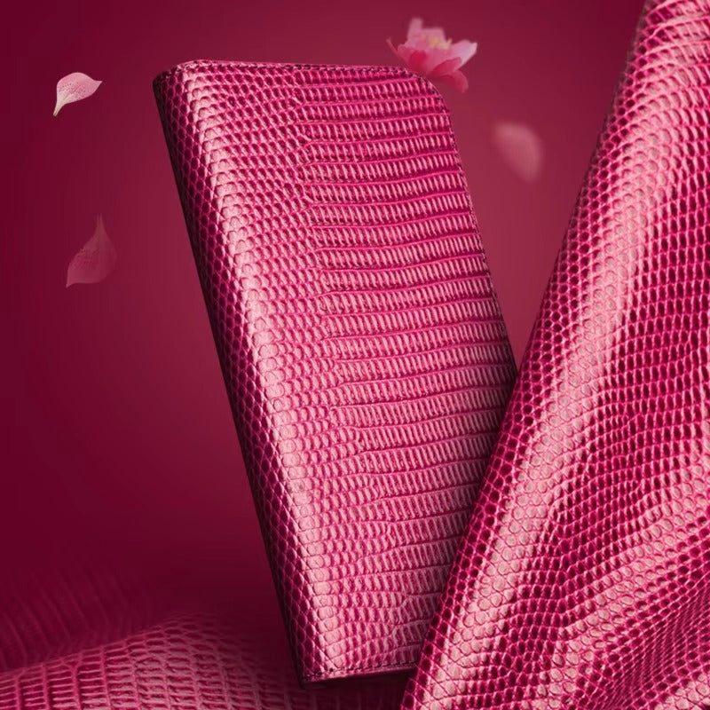 Premium Genuine Leather Flip iPhone Case – Cowhide, Crocodile Grain, Card Holder, Stylish & Durable Cover | Case for iPhone