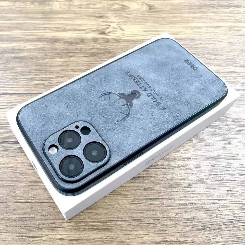 Luxury Vintage Lambskin PU Leather MagSafe iPhone Case – Wireless Charging, Full Protection, Stylish & Durable Cover