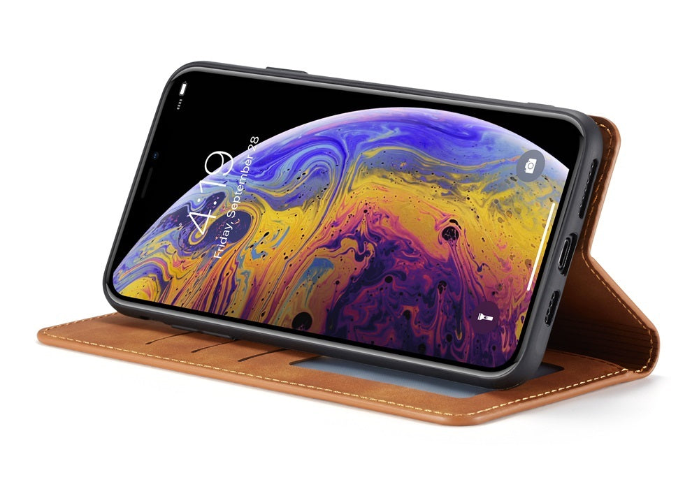 Thin Suede Leather Wallet iPhone Case – Flip Cover with Strong Magnet, Card Holder, and Premium Protection for iPhone Models