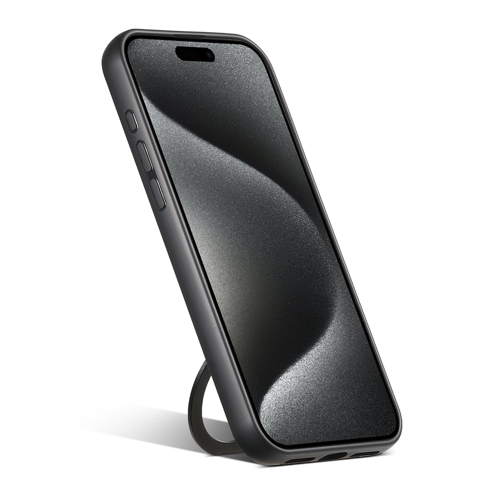 MagSafe Wireless Charging iPhone Case – Strong Magnetic 360° Rotating Ring Stand PU Leather Cover for iPhone Models