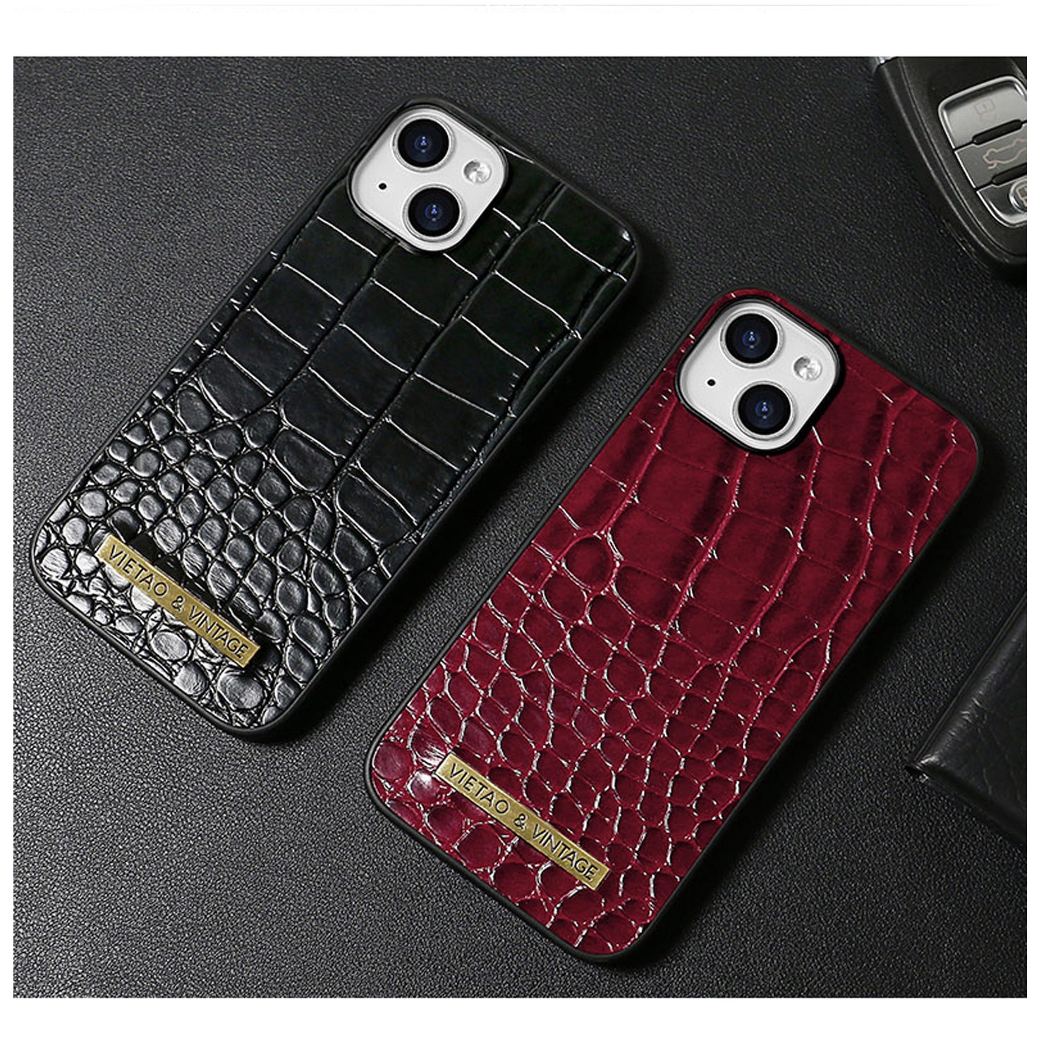 Luxury Crocodile Pattern Leather iPhone Case - Business Style, Shockproof, Durable Bumper Cover