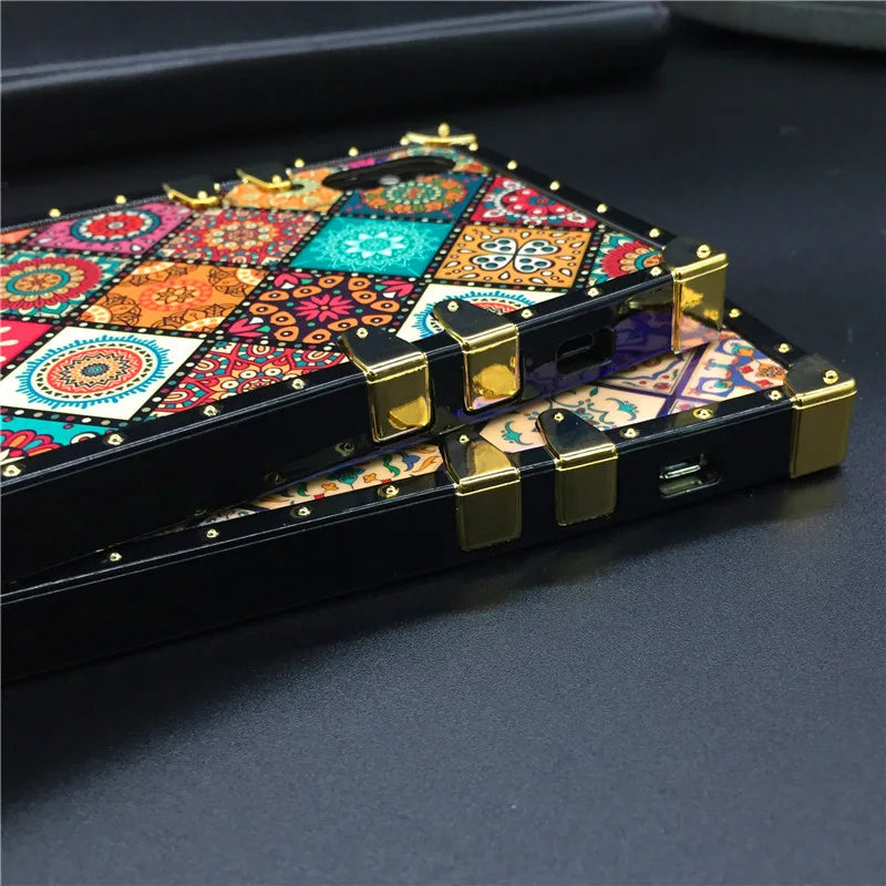 Luxury Glitter Retro Flower Phone Case – Bling & Stylish Protection for iPhone Models Durable, Fashionable for Women