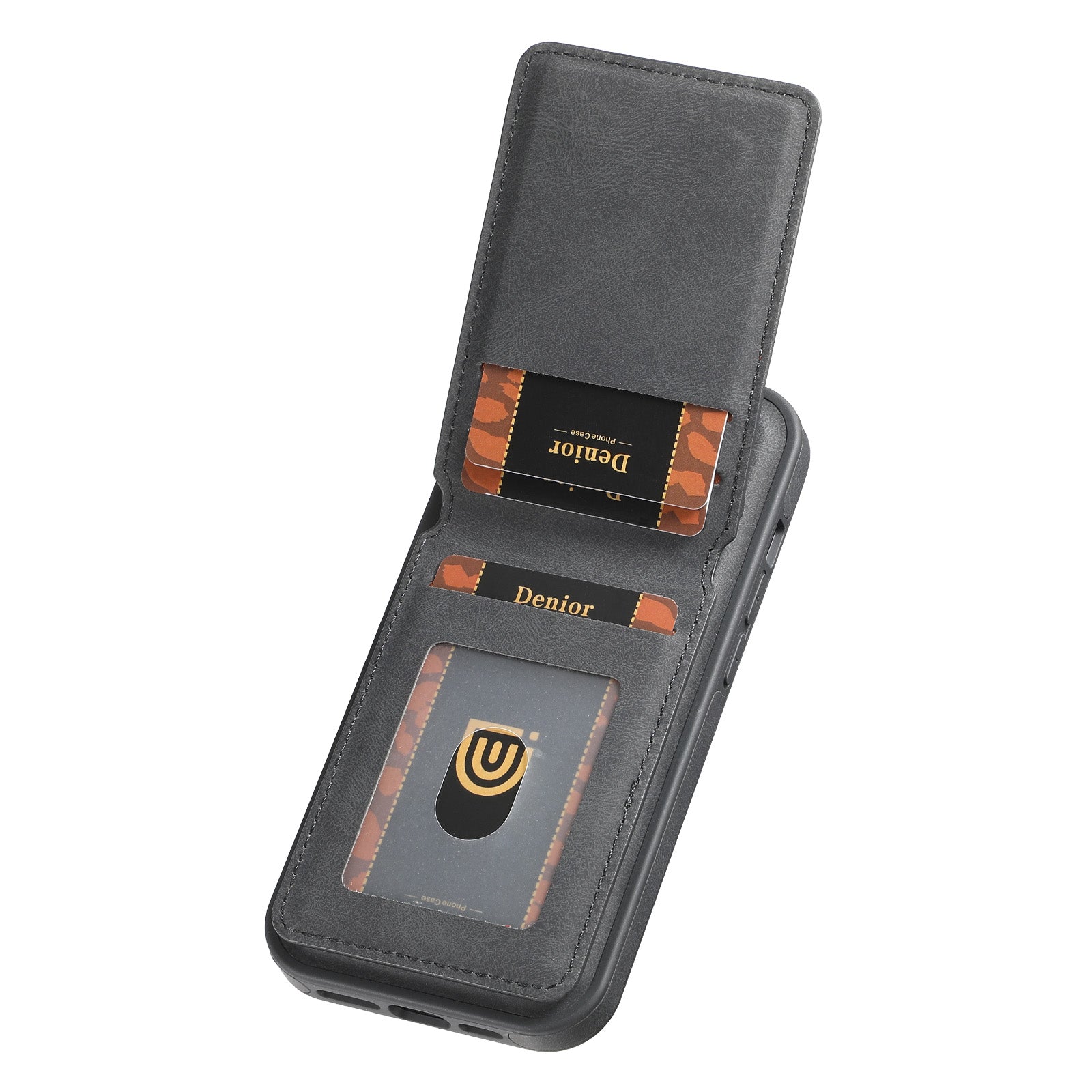 Luxury Magnetic Card Holder iPhone Case – 360° Rotating Stand, Multifunctional Leather Wallet, Shockproof Protection, MagSafe Compatible Cover for iPhone Models