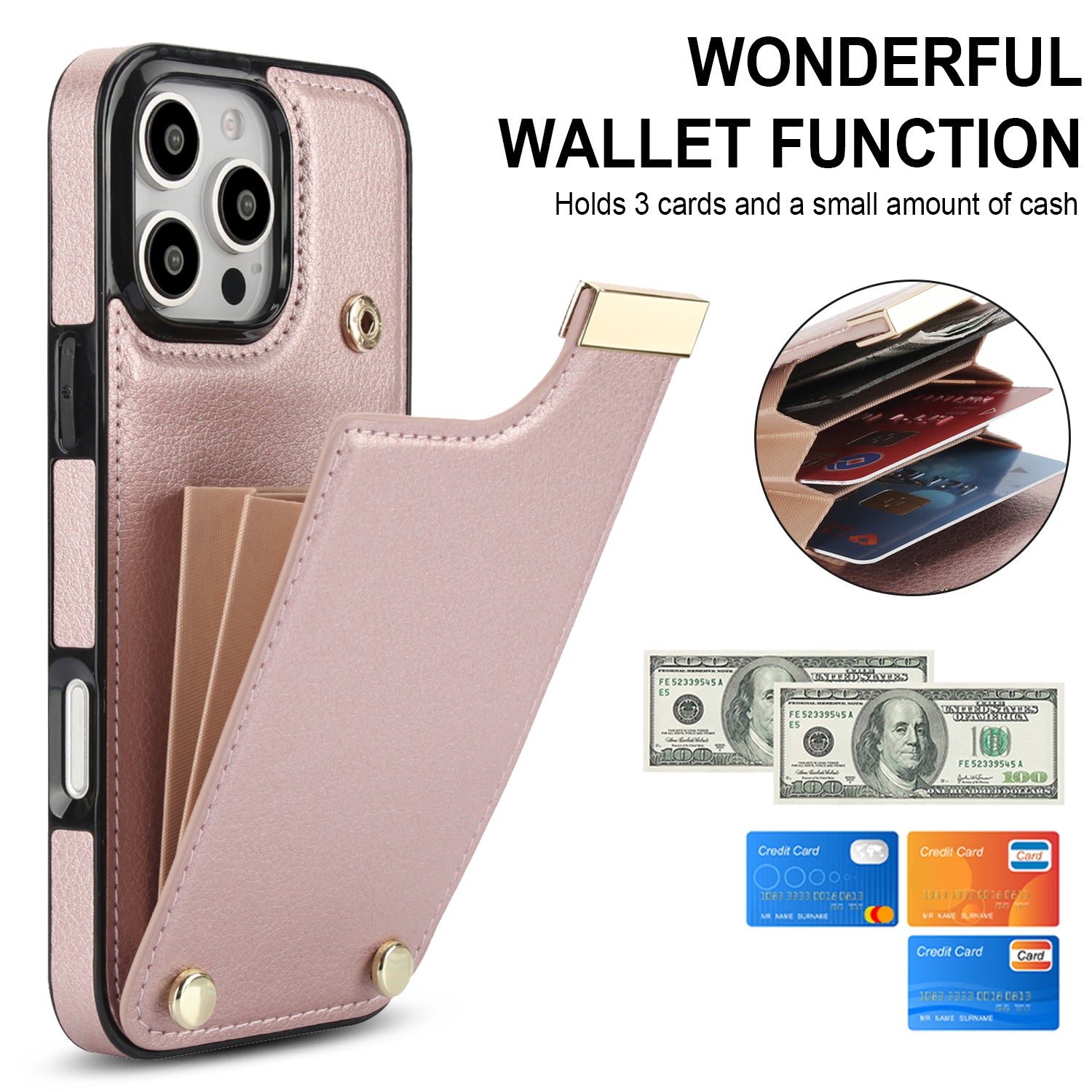Shockproof Leather Wallet iPhone Case – Flip Cover with Card Holder, Secure Pocket, Durable Protection for iPhone Models