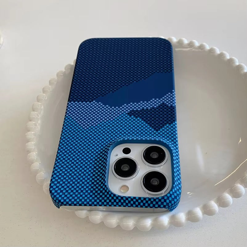 High Quality Apple iPhone Case, MagSafe Compatible, Camera Lens & Screen Protection, Ultra Thin, Shockproof, Magnetic Full All Around Cover – Business Carbon Fiber Pattern Case with Frameless Hard Armor Plastic Design