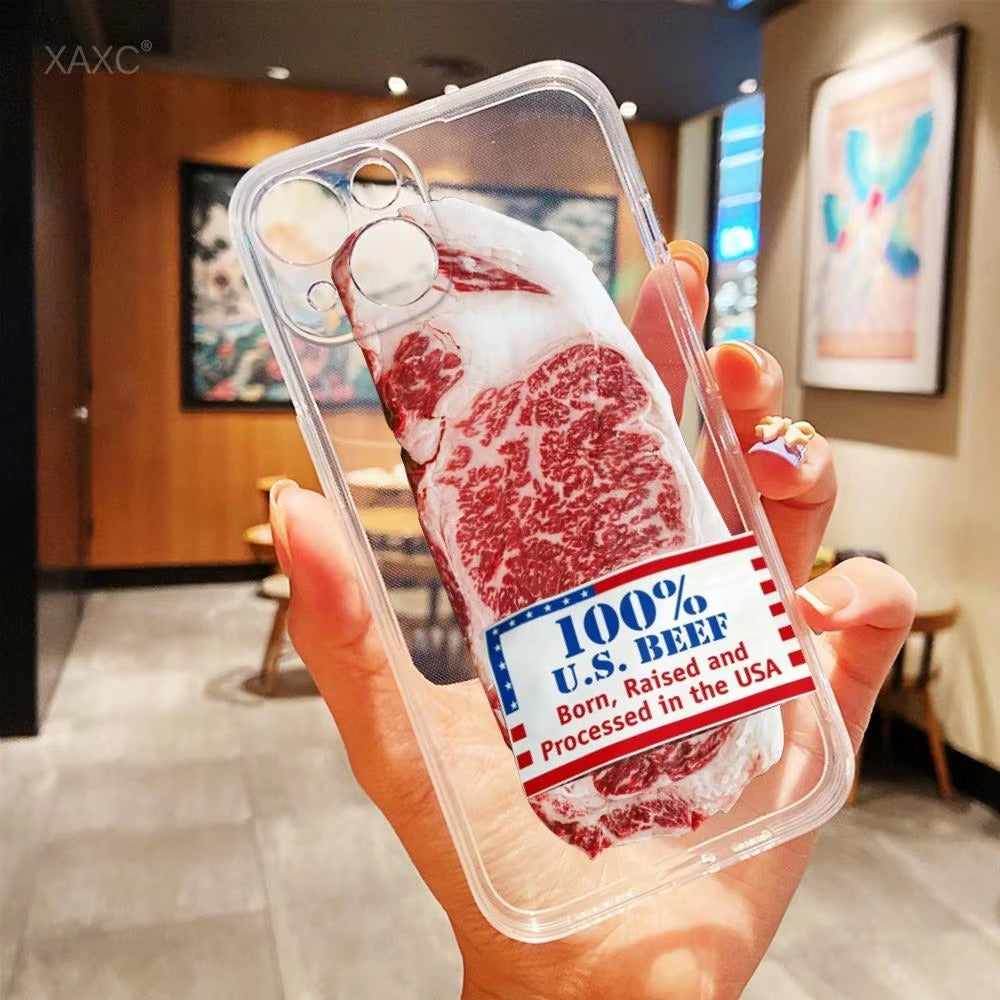 Premium Apple iPhone Case, MagSafe Compatible, Camera Lens and Screen Protection, Ultra Thin, Shockproof, Magnetic, Full All Around Protection, Funny Food Cartoon Cover