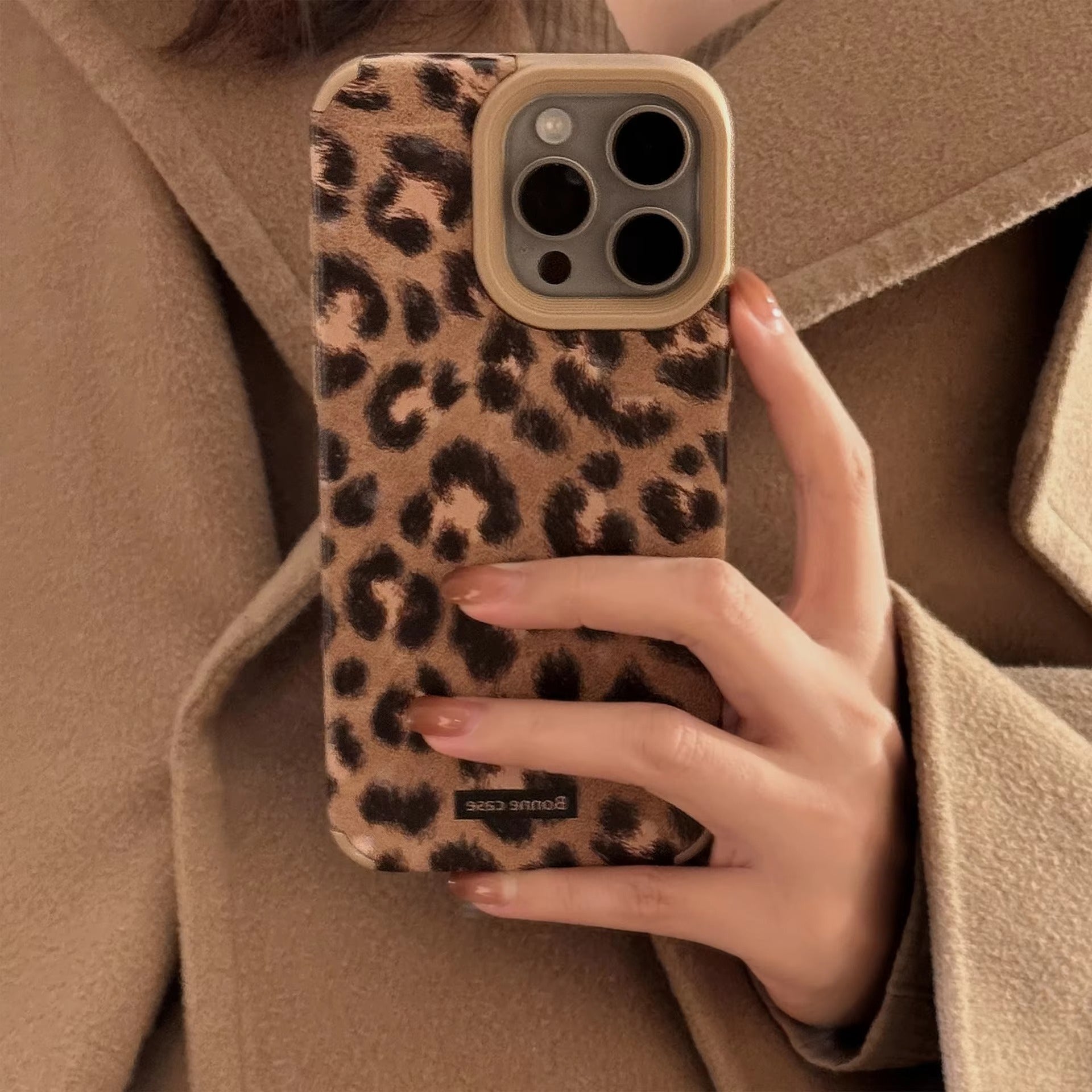 Luxury Apple iPhone Case, MagSafe Compatible, Camera Lens & Screen Protection, Ultra Thin, Shockproof, Magnetic Full All Around Cover – Leopard Print Cortex Case with Lanyard Bracelet & Soft Back Cover