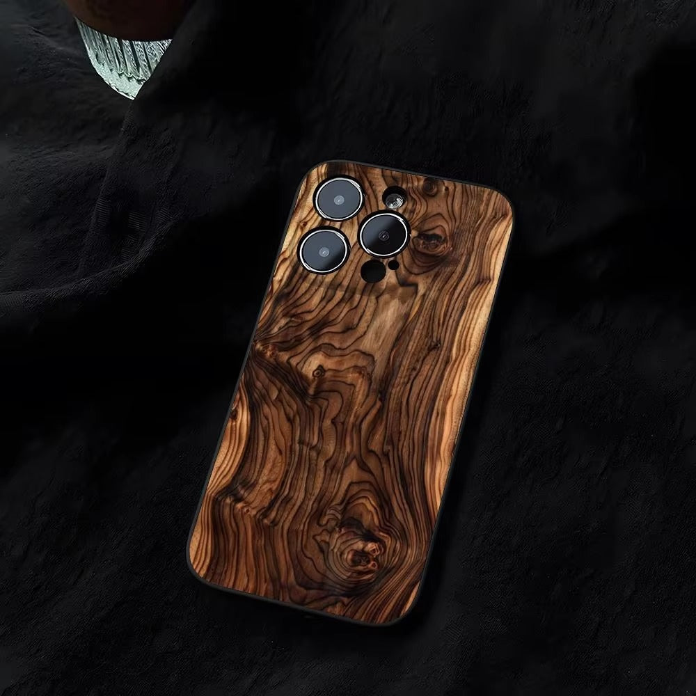 Luxury Apple iPhone Case, MagSafe Compatible, Natural Wood Finish, Ultra Thin, Shockproof, Camera Lens and Screen Protection, Magnetic Full Body Cover