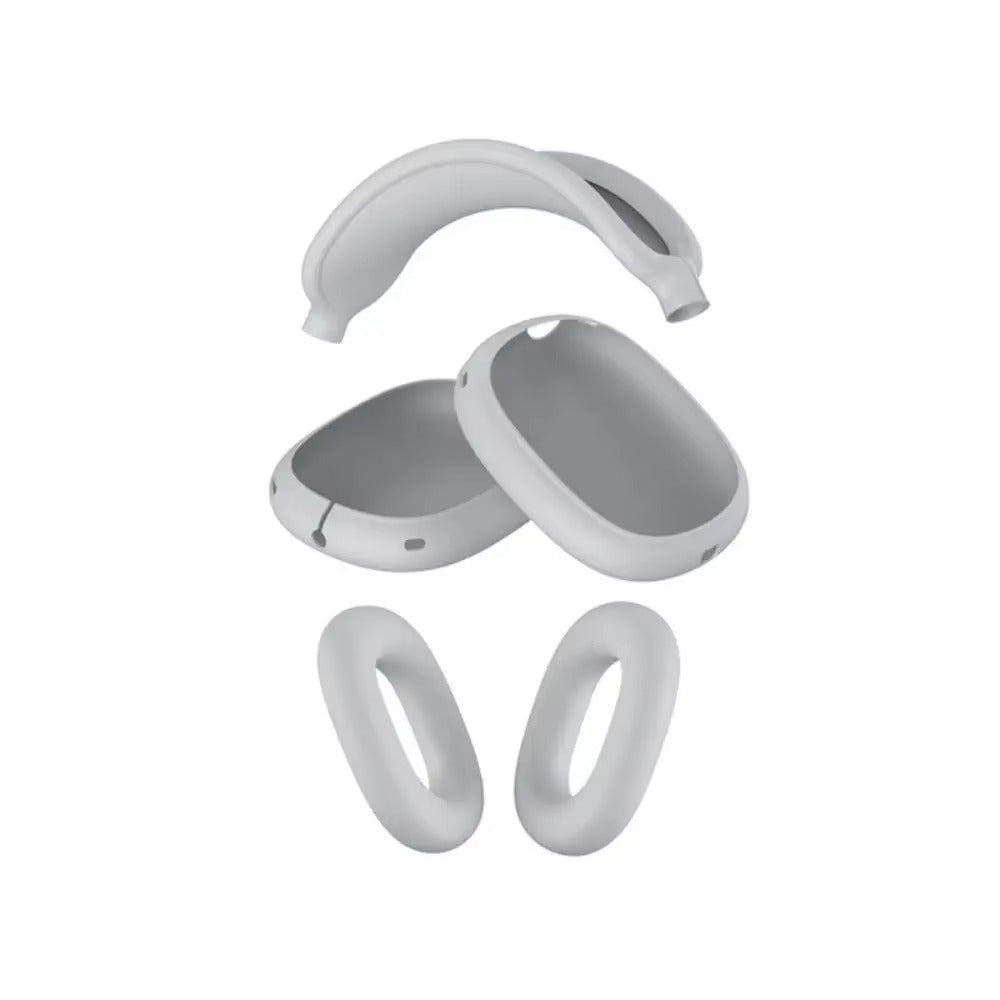 Premium 3-in-1 AirPods Max Protective Case Set – Soft Silicone Ear Pad Covers, TPU Transparent Shell & Headband Sleeve, Scratchproof, Anti-Yellowing, Precise Fit