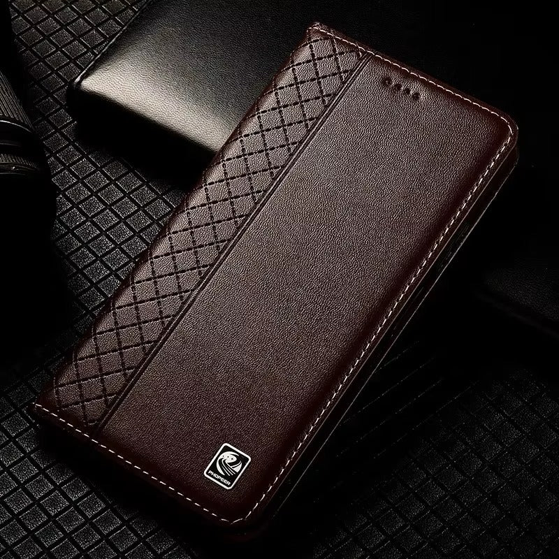 Luxury Nappa Real Leather iPhone Case – Business Wallet Flip Cover, Stylish & Durable Protection | Case for iPhone