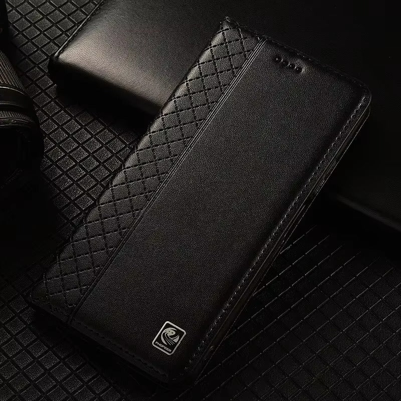 Luxury Nappa Real Leather iPhone Case – Business Wallet Flip Cover, Stylish & Durable Protection | Case for iPhone