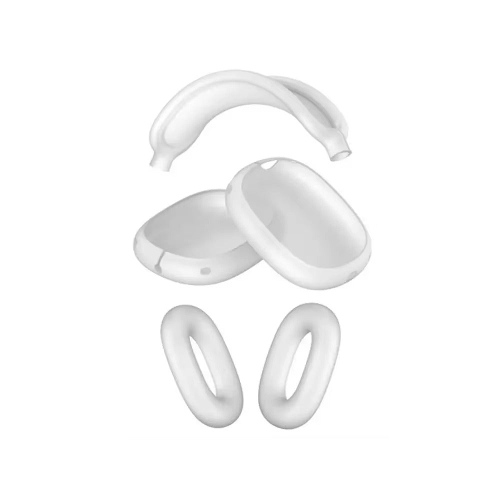Premium 3-in-1 AirPods Max Protective Case Set – Soft Silicone Ear Pad Covers, TPU Transparent Shell & Headband Sleeve, Scratchproof, Anti-Yellowing, Precise Fit