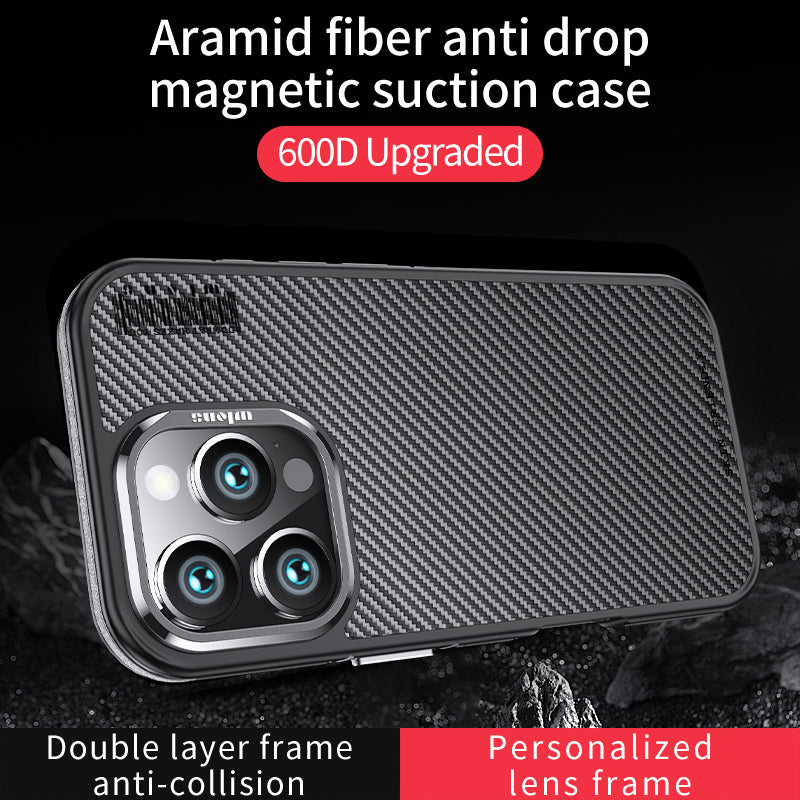 Premium 100% Aramid Fiber Kevlar iPhone Case – 600D Lightweight Compatible Ultra-Thin Protective Cover for iPhone Models