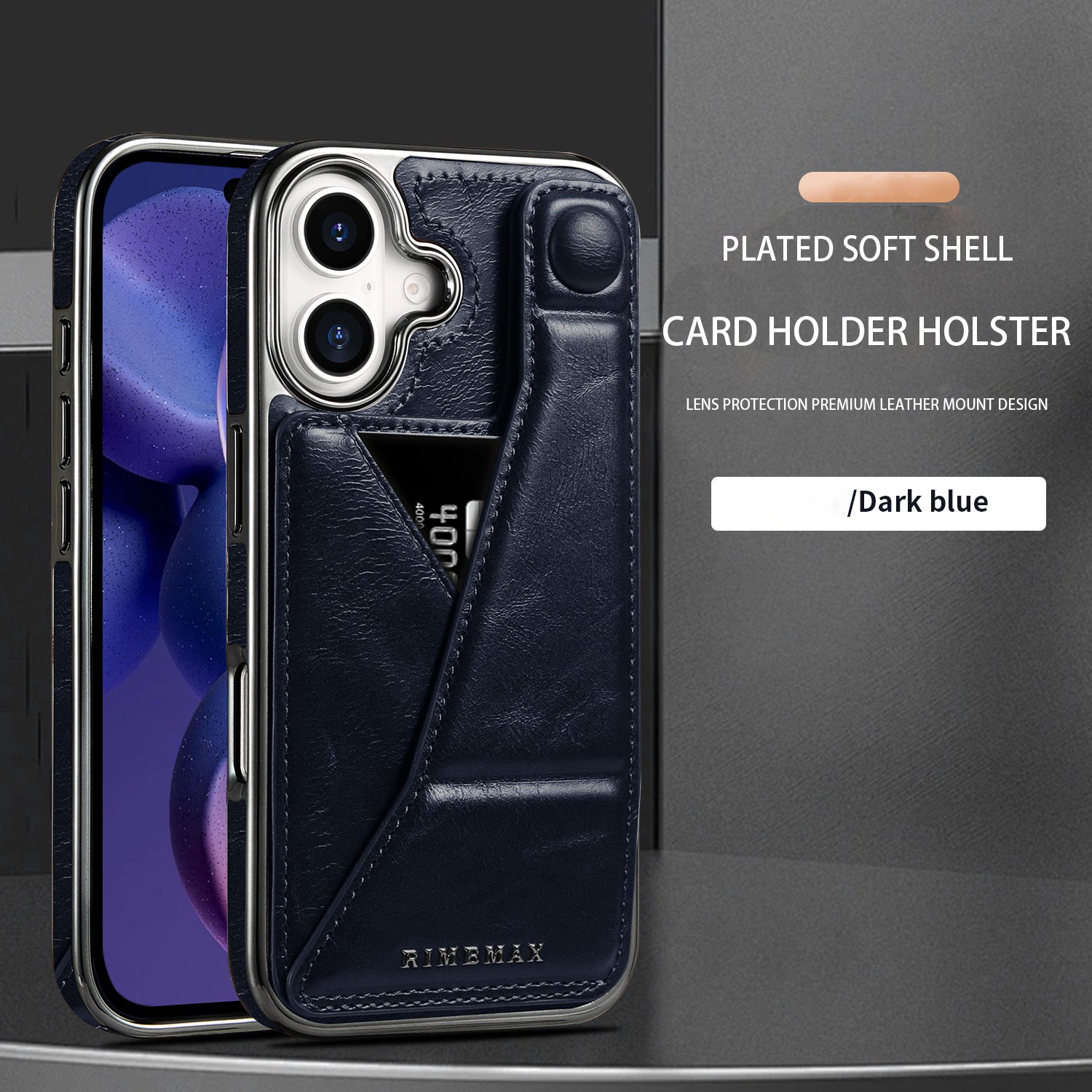 Luxury Electroplated Leather iPhone Case – Stand Card Holder, Premium Anti-Fall Protection, Stylish Design, and Durable Cover for Ultimate Convenience