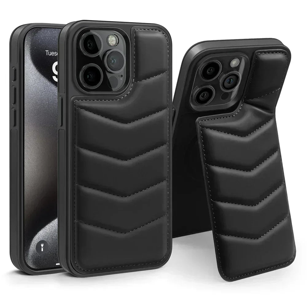 Premium MagSafe Leather iPhone Case – Magnetic Wireless Charging, Card Holder Wallet, Shockproof Protection, Sleek Design for iPhone Models