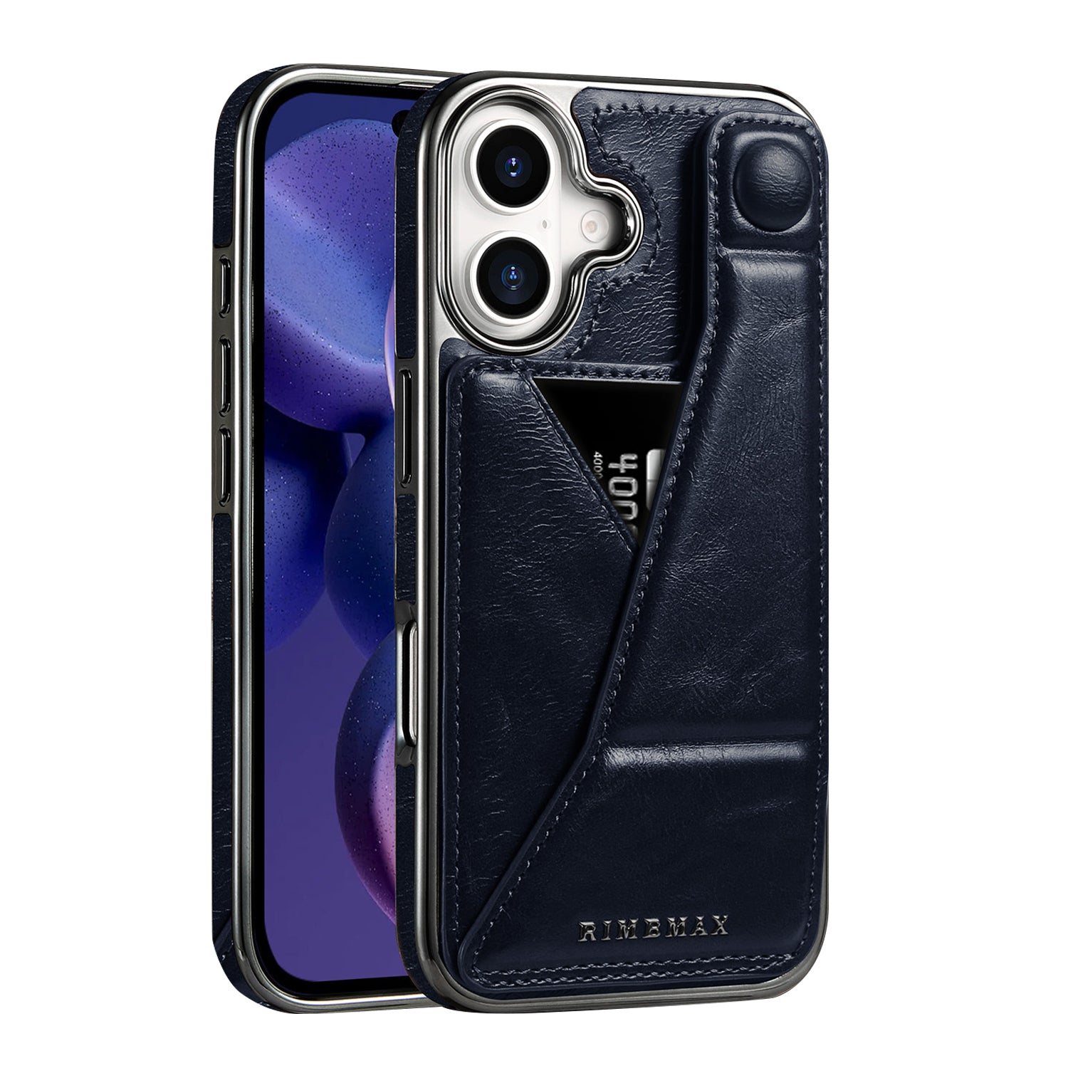 Luxury Electroplated Leather iPhone Case – Stand Card Holder, Premium Anti-Fall Protection, Stylish Design, and Durable Cover for Ultimate Convenience