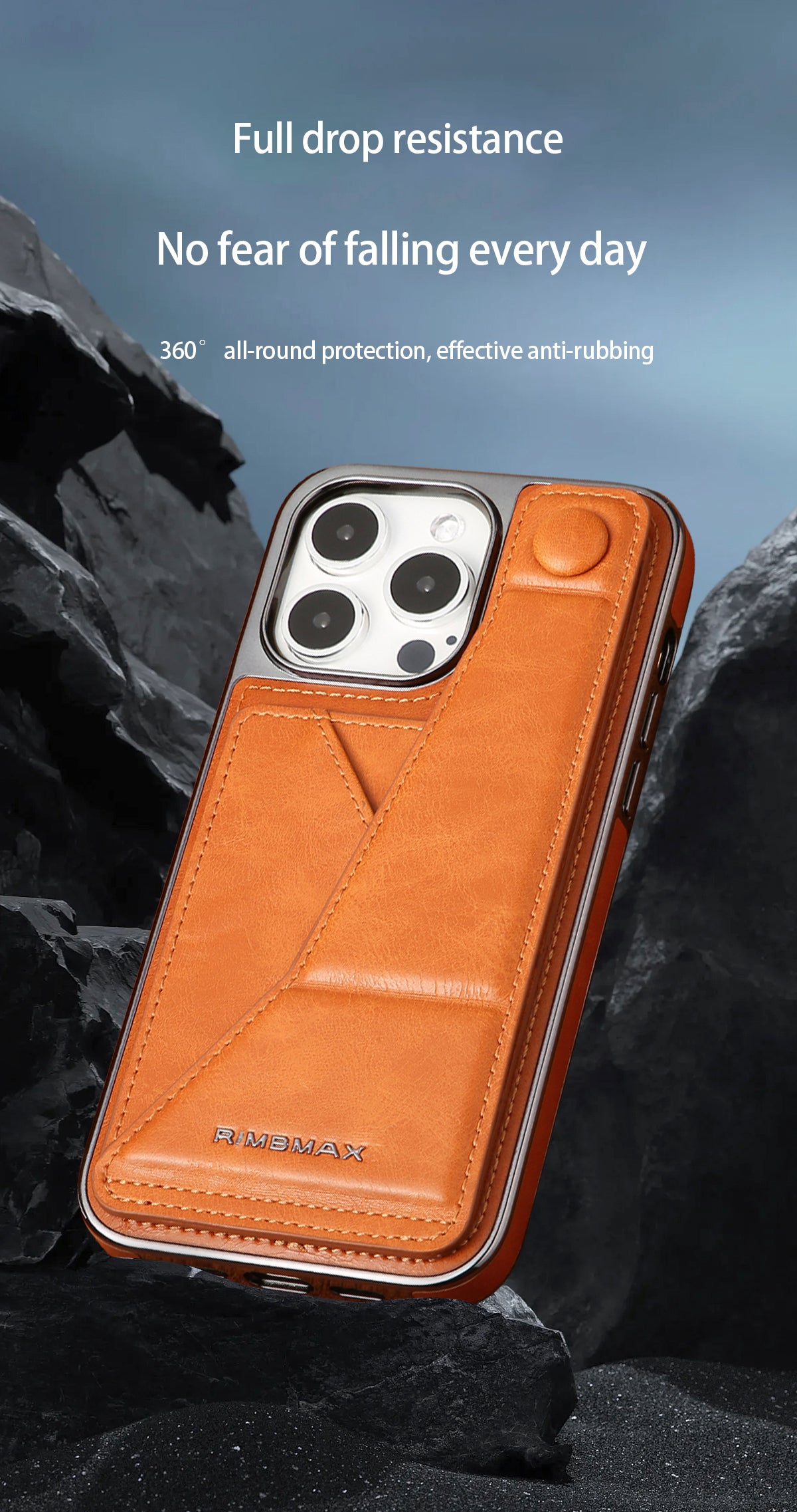 Luxury Electroplated Leather iPhone Case – Stand Card Holder, Premium Anti-Fall Protection, Stylish Design, and Durable Cover for Ultimate Convenience