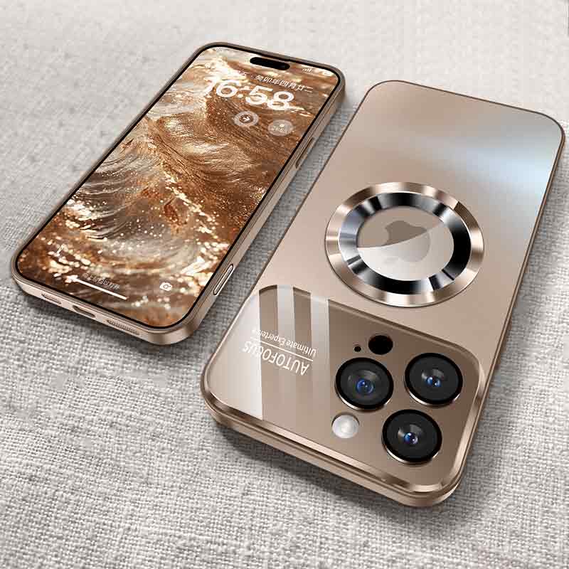 Luxury Magnetic iPhone Case - Matte Finish, MagSafe Compatible, Shockproof with Camera Lens Protection,