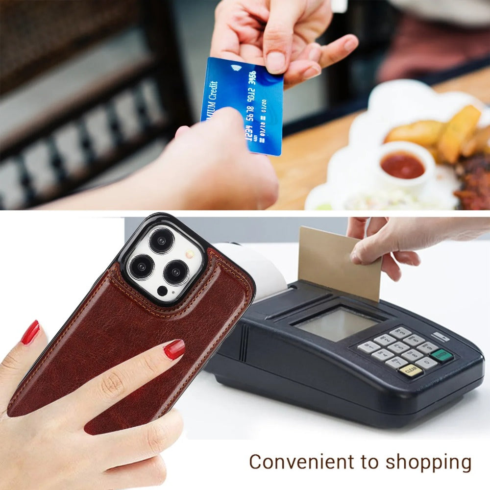 Luxury Wallet Flip iPhone Case – Cover with Card Slots, Secure Magnetic Closure, and Full Protection for Ultimate Convenience