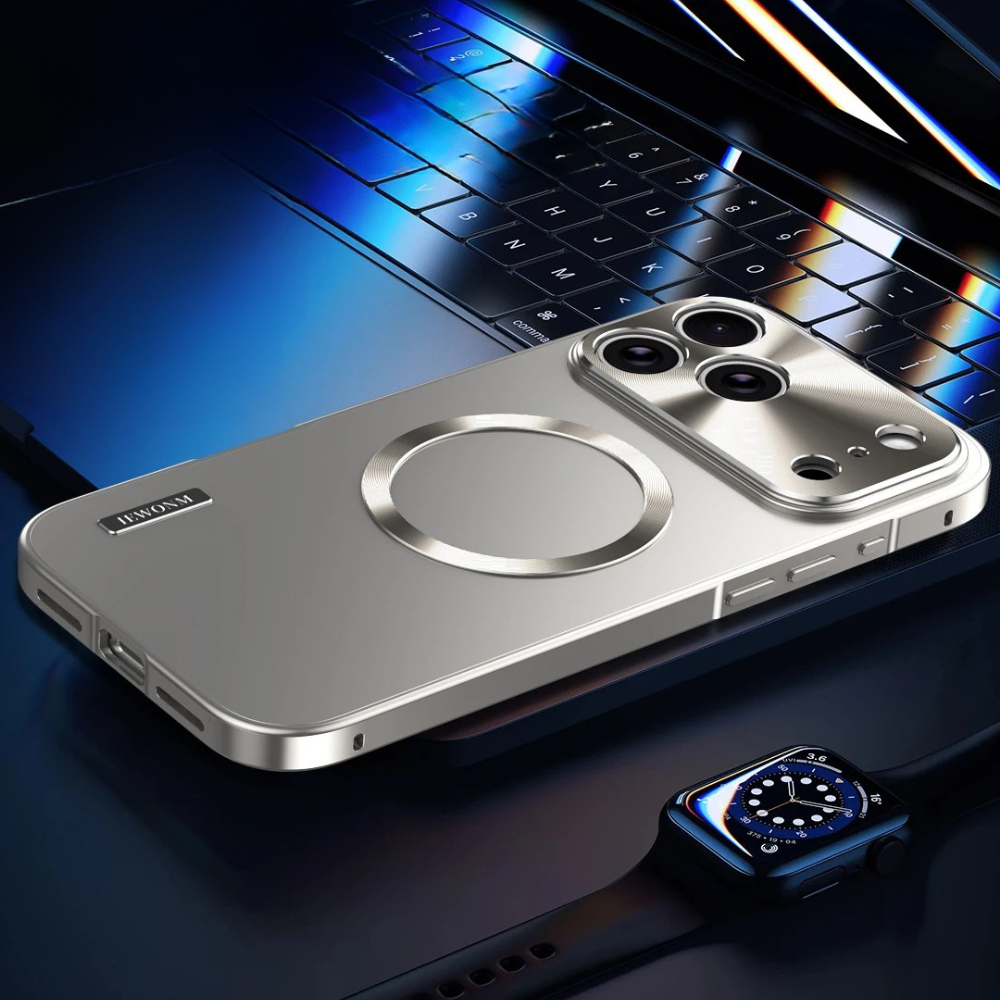 Premium iPhone Case MagSafe Compatible Magnetic Shockproof Cover with Camera Lens Protection Ultra Thin Full Protection Aluminum Frame Frosted Matte Back