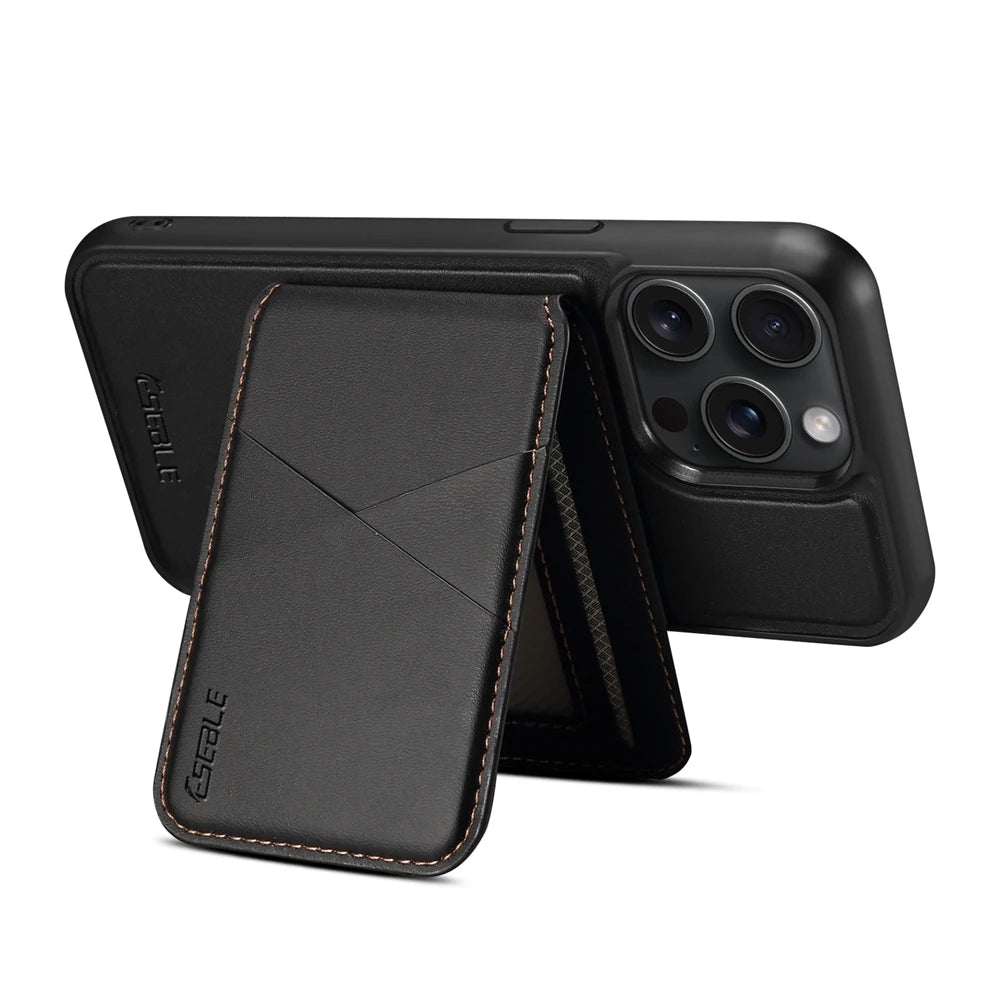 Luxury Magnetic Leather Wallet iPhone Case – 2-in-1 MagSafe Card Holder, Kickstand, Shockproof Protection, Premium Design, Wireless Charging Compatible for iPhone Models