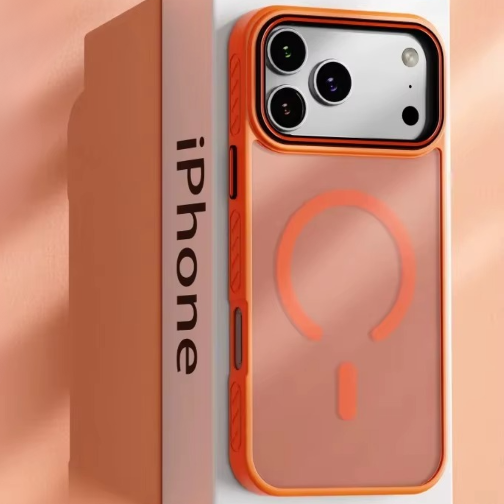 Luxury Transparent Matte iPhone Case – MagSafe Compatible Magnetic Protective Cover with Shockproof Frame and Raised Camera Lens Protector