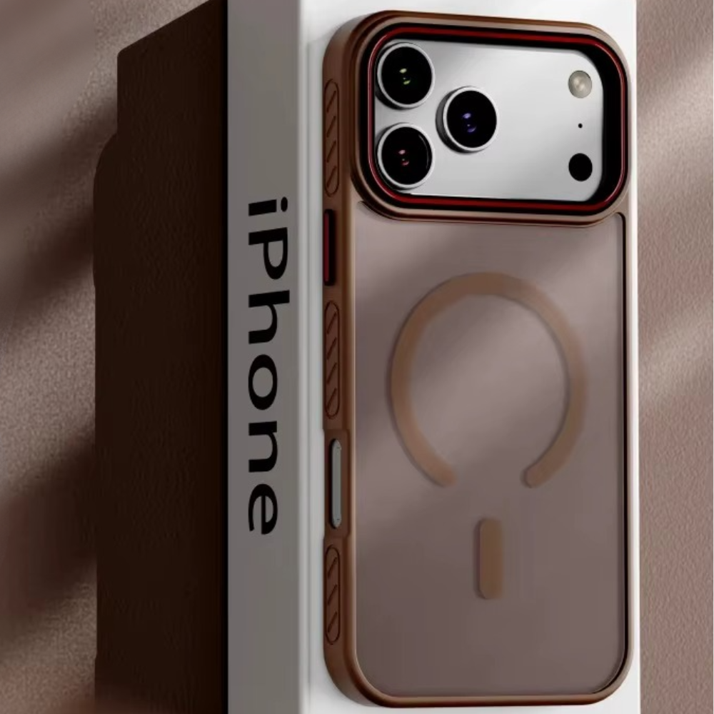 Luxury Transparent Matte iPhone Case – MagSafe Compatible Magnetic Protective Cover with Shockproof Frame and Raised Camera Lens Protector