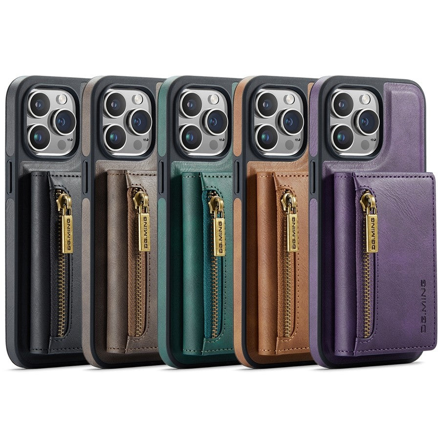 RFID Magnetic Detachable Leather Wallet iPhone Case – Stand Function, Secure Card Holder Premium Protection for iPhone Models