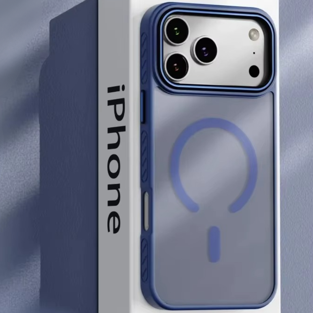 Luxury Transparent Matte iPhone Case – MagSafe Compatible Magnetic Protective Cover with Shockproof Frame and Raised Camera Lens Protector